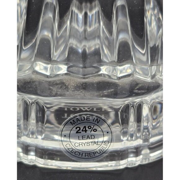 TOWLE Czech 24% Lead Crystal Cathedral Votive Candle Holder Holy Gold Star - Picture 3 of 6